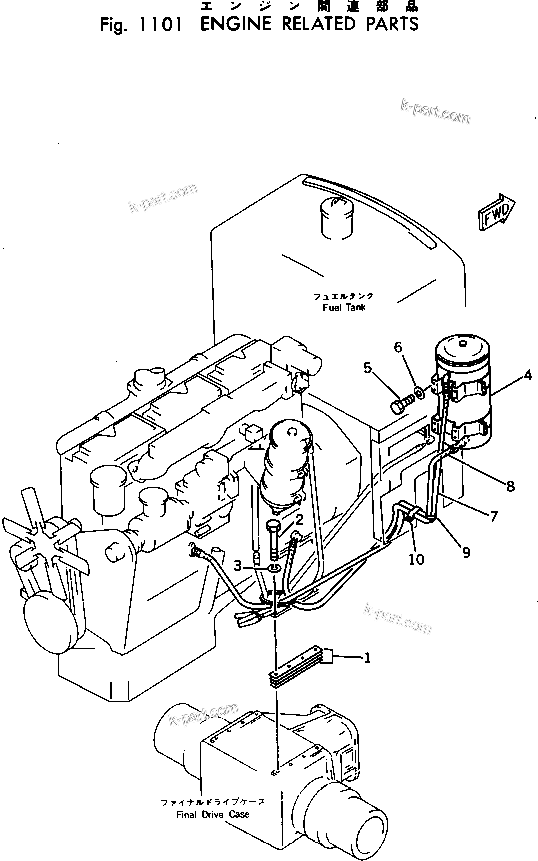 Despiece: Piezas del motor — GD705R-1A n.º de serie 2052 y superiores
