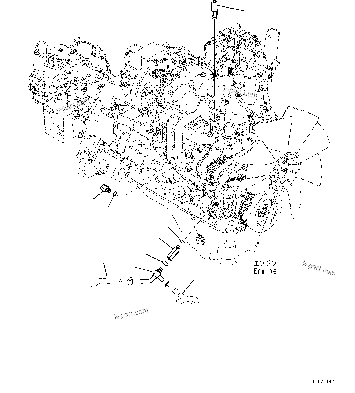 Despiece: Piezas del motor — PC228US-11 n.º de serie 5002 y superiores