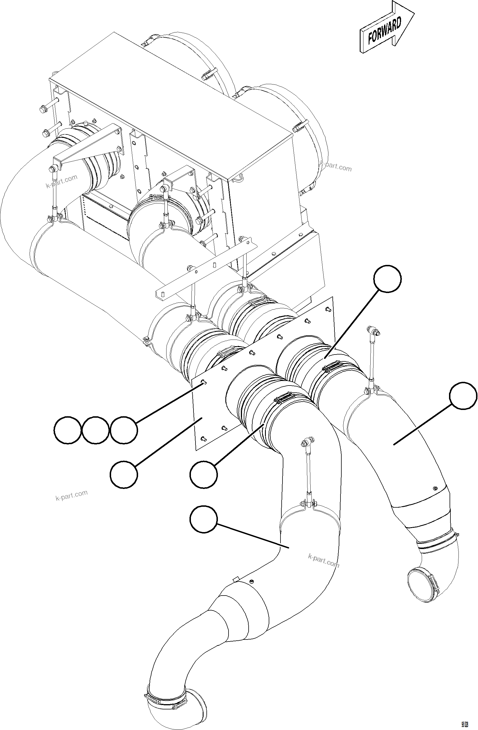Vue éclatée : Section du catalogue — AFE91-L 830E-1AC SOUND SUPPRESSION ADDENDUM