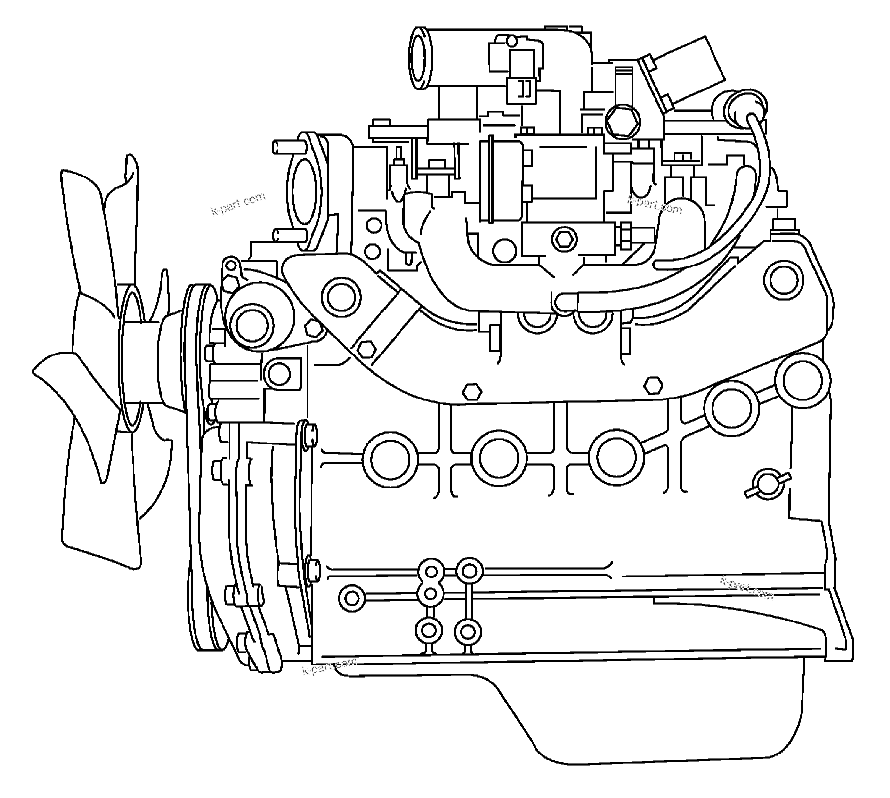 Vue éclatée : Section du catalogue — AX20 CHASSIS, ENGINE & MASTS n° de série 670001A~