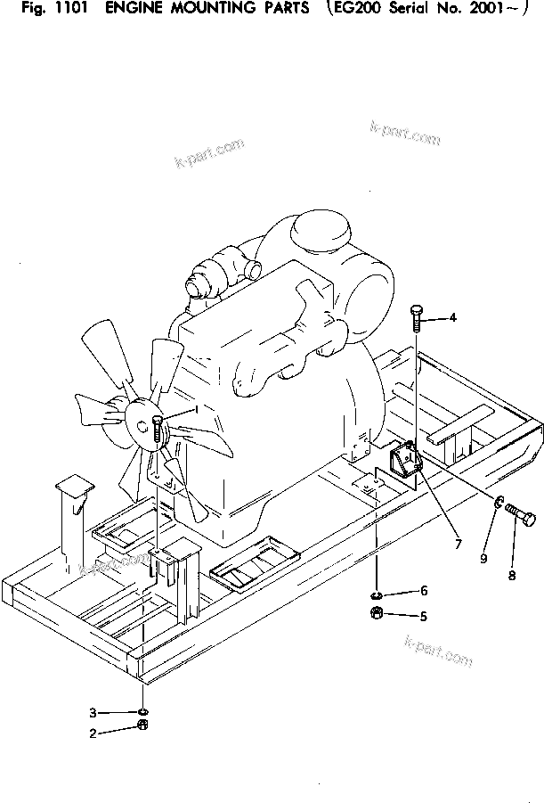 Vue éclatée : Section du catalogue — EG200-2 n° de série 2001 et suivants