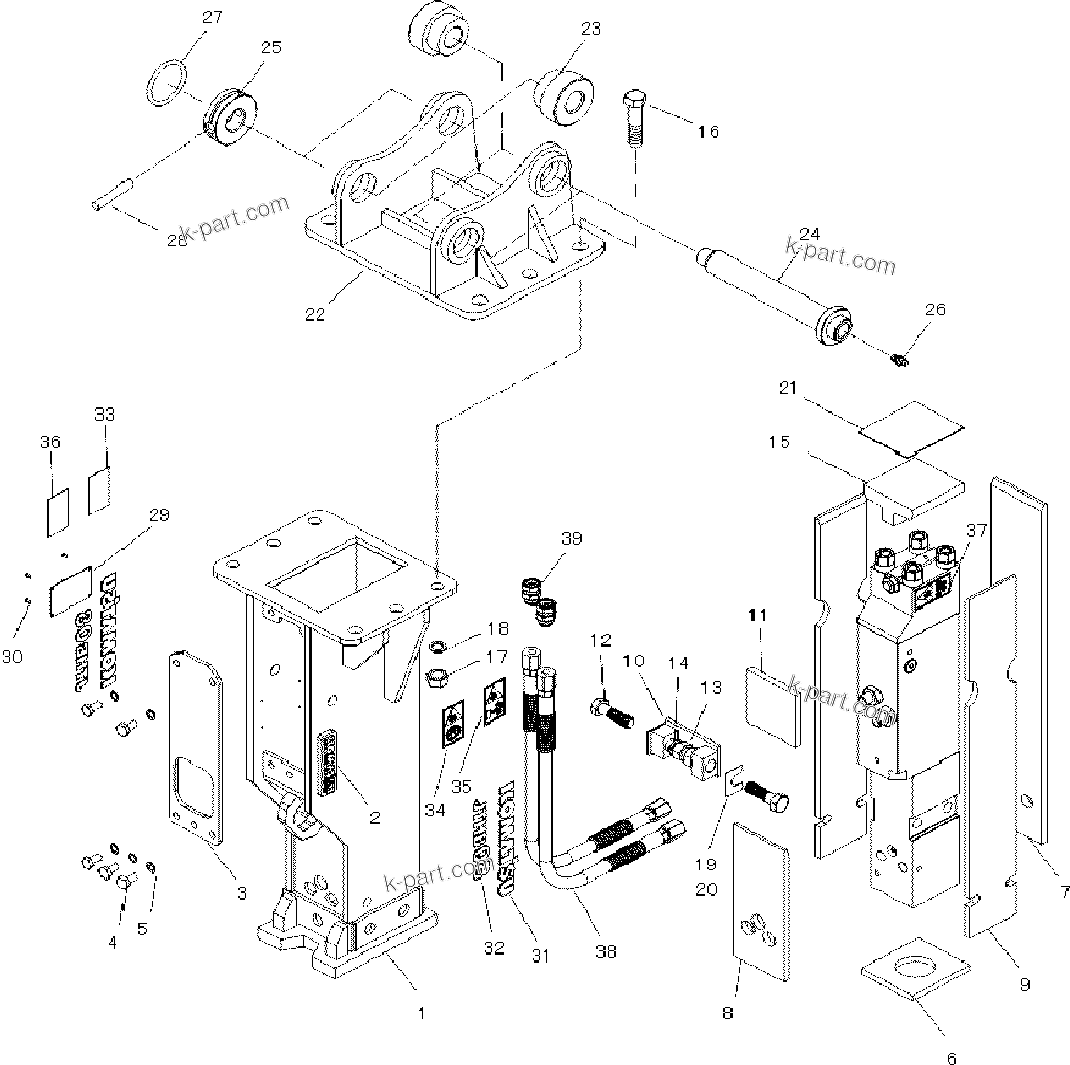 Vue éclatée : Section du catalogue — JTHB08-3 n° de série 10001 et suivants (JTHB08-3_HYDRAULIC BREAKER)