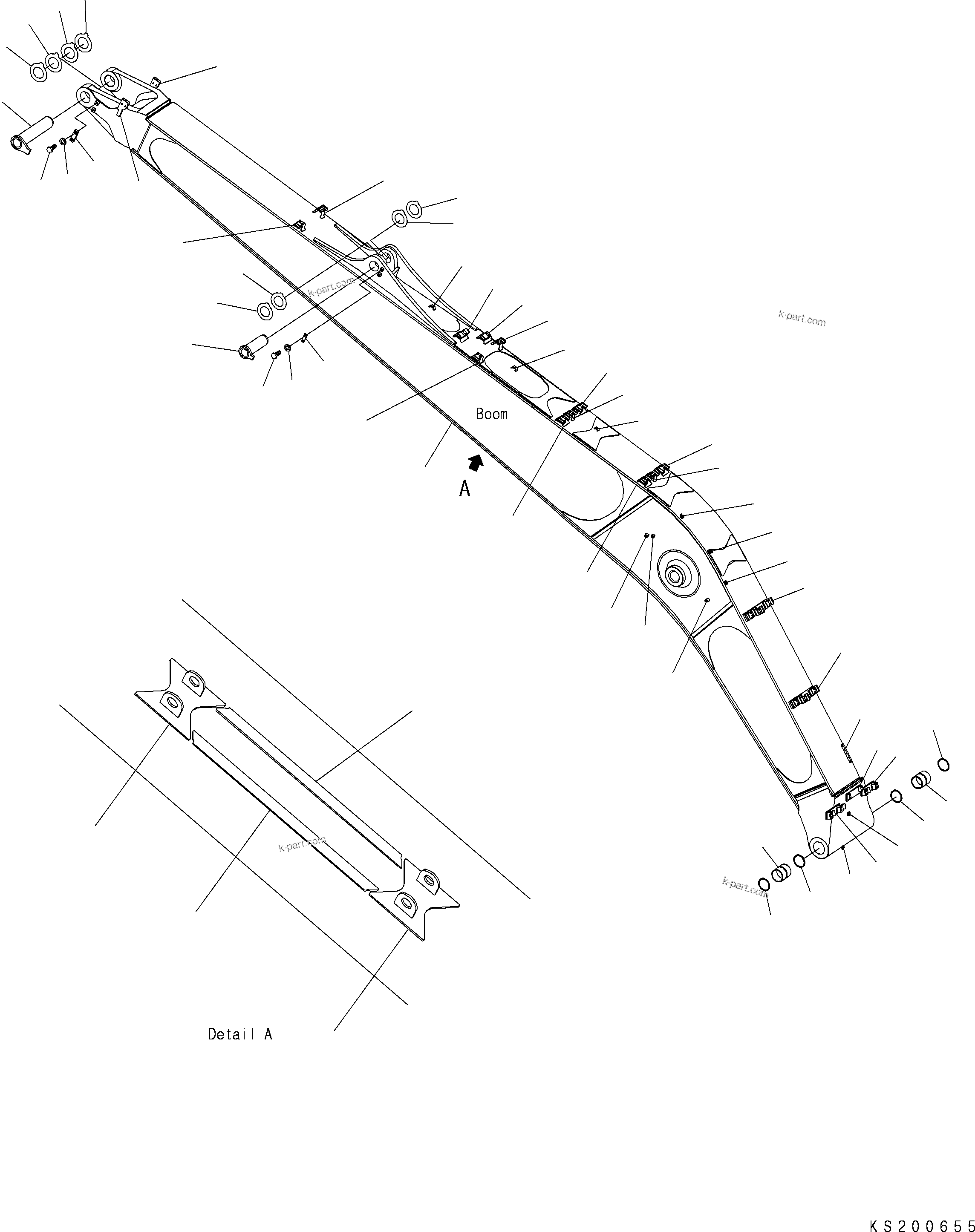 Vue éclatée : Section du catalogue — PC350LC-8 17M LONG REACH n° de série K50873 et suivants