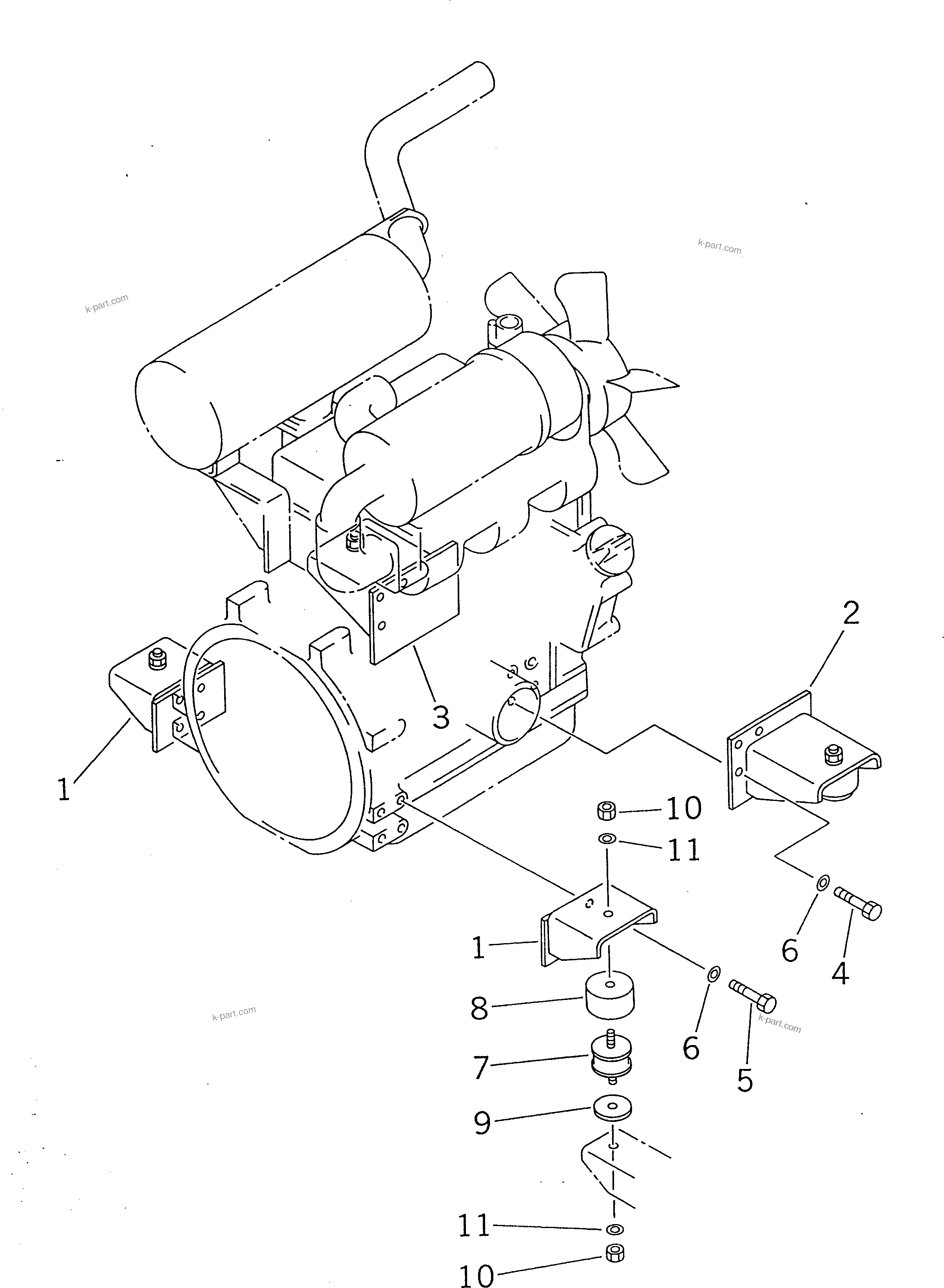 Vue éclatée : Section du catalogue — SK07-3 n° de série 5001 et suivants