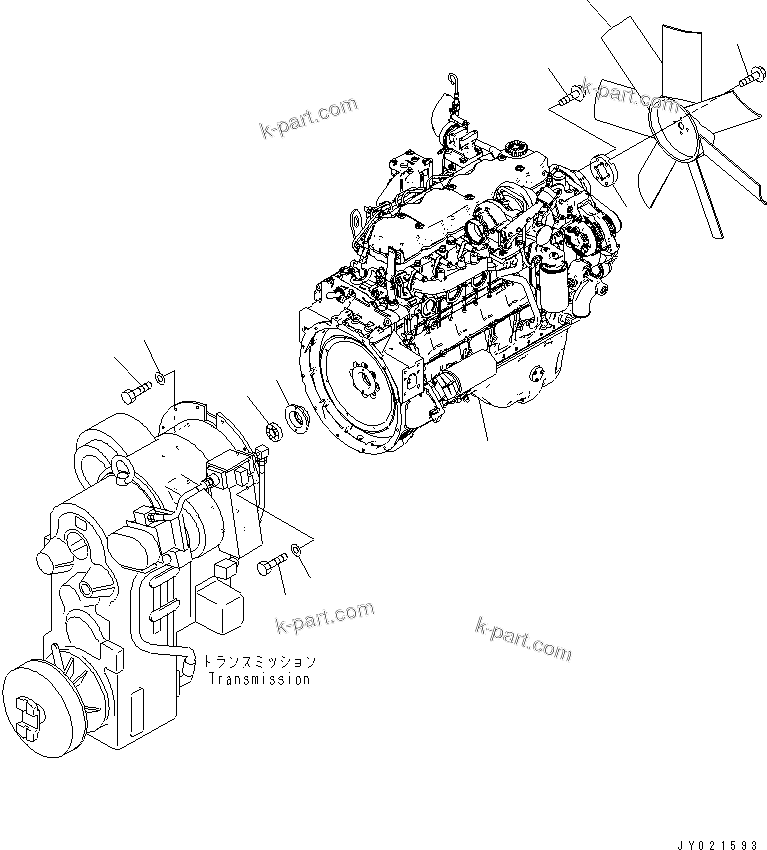 Tavola ricambi: Parti relative al motore — FD200-7 S/N 2601-UP