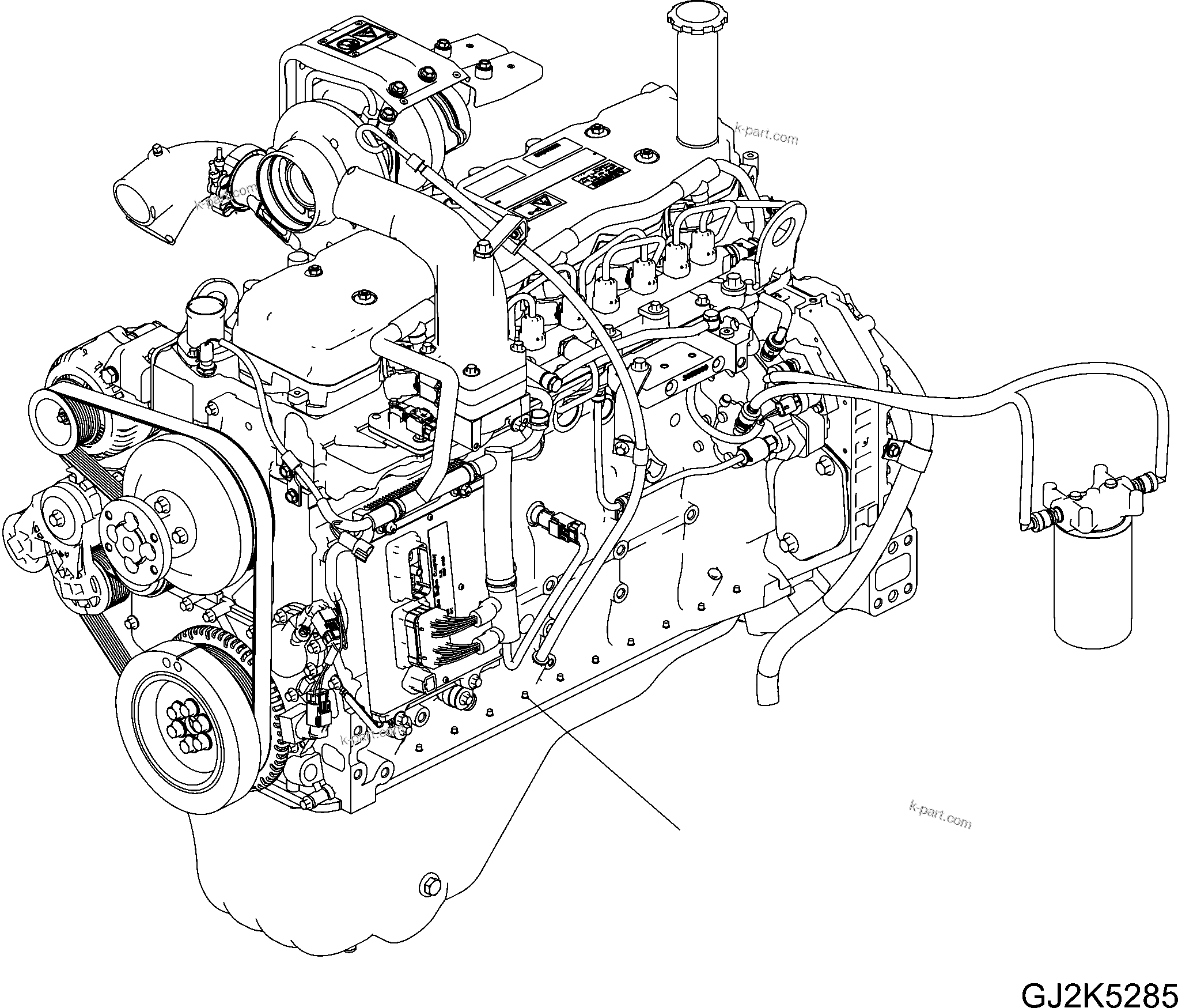 Tavola ricambi: Motore — PW200-7 Plus S/N H55300-UP