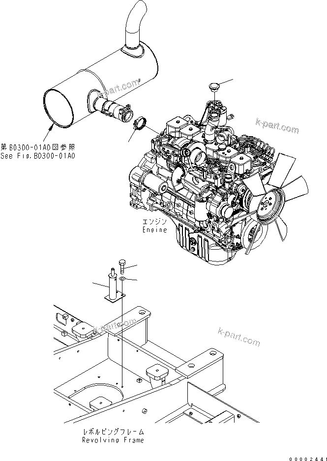 Tavola ricambi: Parti relative al motore — PW200-7K S/N K40001-UP