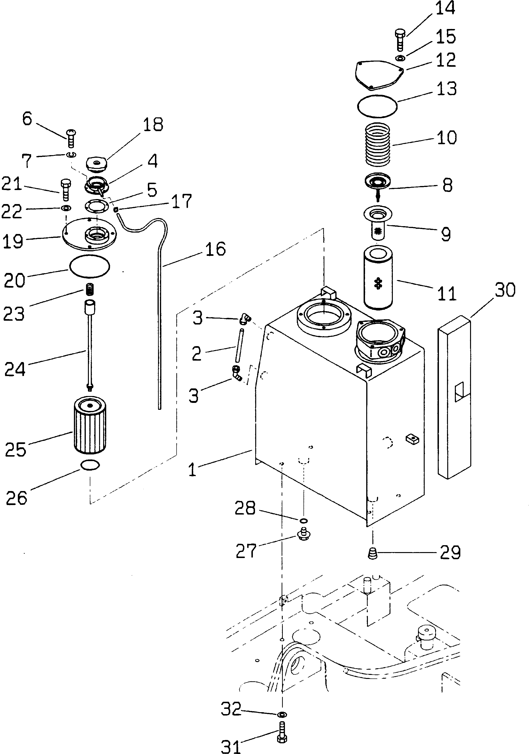 BR100JG-1 S/N 1002-UP — HYDRAULIC TANK(#1002-1100)