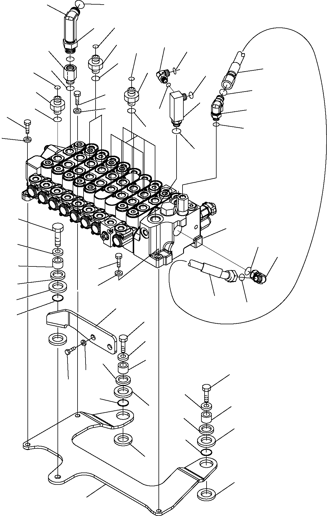 PC16R-2 S/N F00003-Up — CONTROL VALVE (CONNECTING PARTS) (1/2)