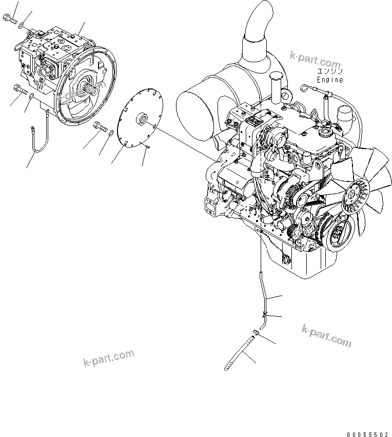 Схема: Раздел каталога — PC160LC-7-E0 серийный № K45001 и выше