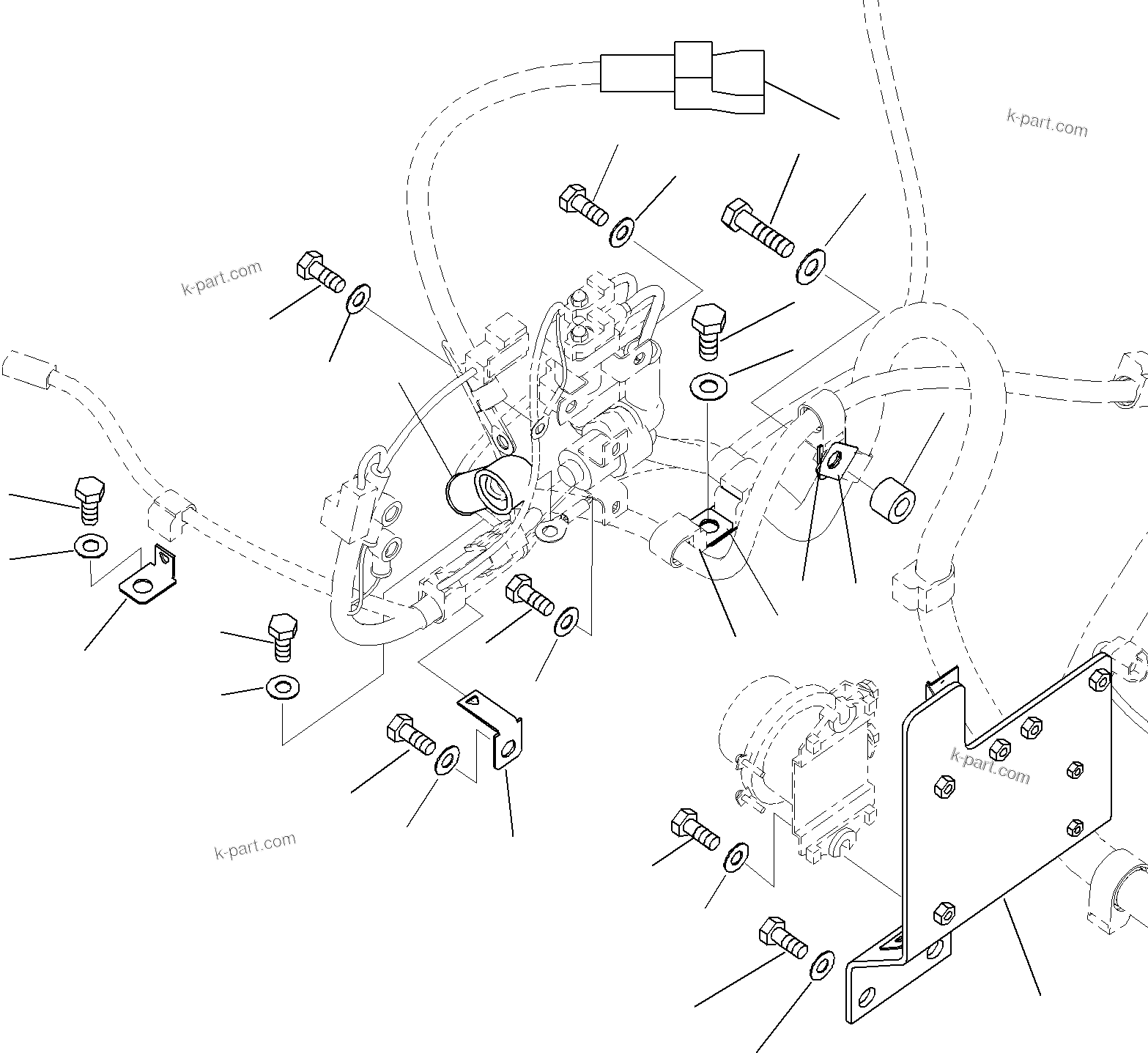 Komatsu parts book diagram for PC290-8K S/N 10001-UP ( Standard Machine ): ELECTRIC WIRING (1/5)(#10001-)