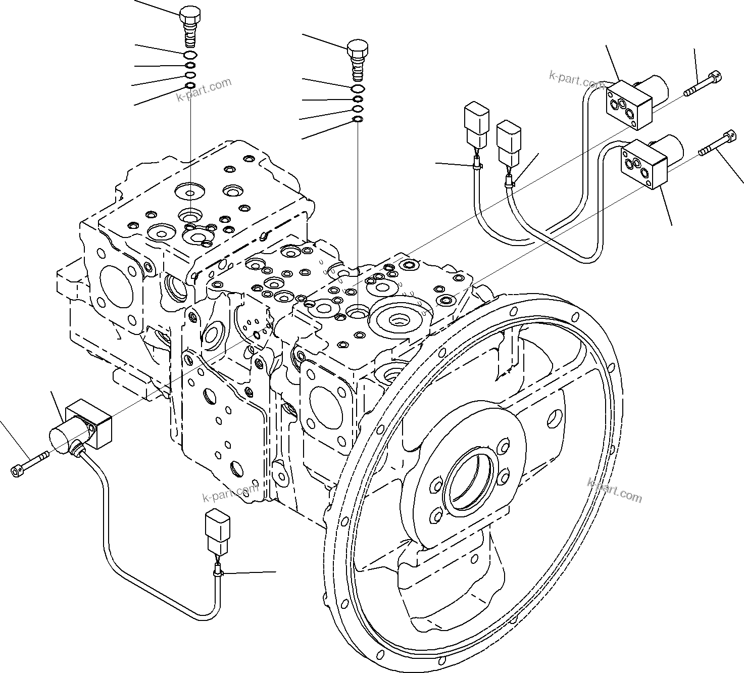 Komatsu parts book diagram for PC290-8K S/N 10001-UP ( Standard Machine ): MAIN PISTON PUMP (11/11)(#10001-)