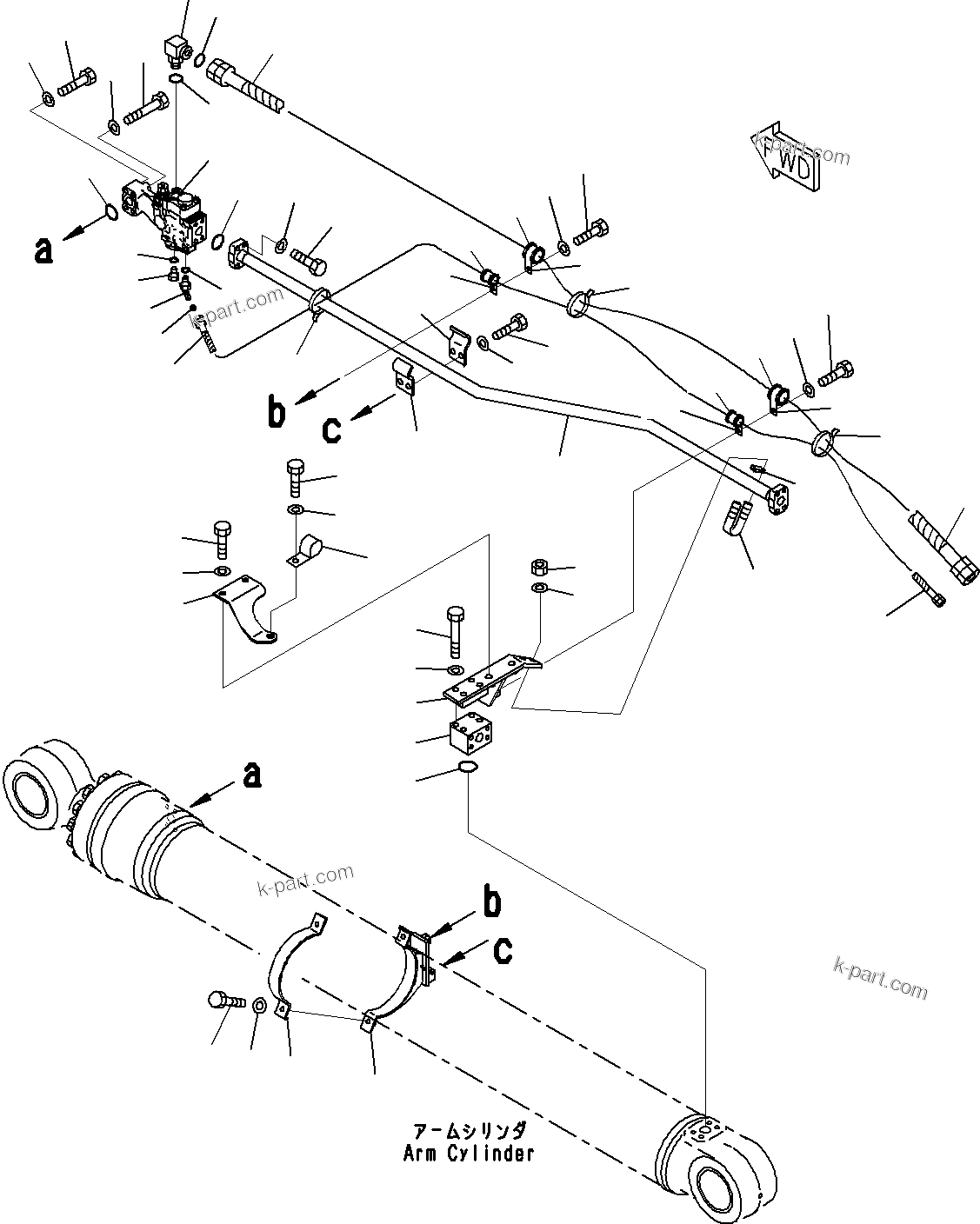 Komatsu parts book diagram for PC290-8K S/N 10001-UP ( Standard Machine ): BOOM AND ARM HOLDING VALVE CIRCUIT (1/3)(#10001-)