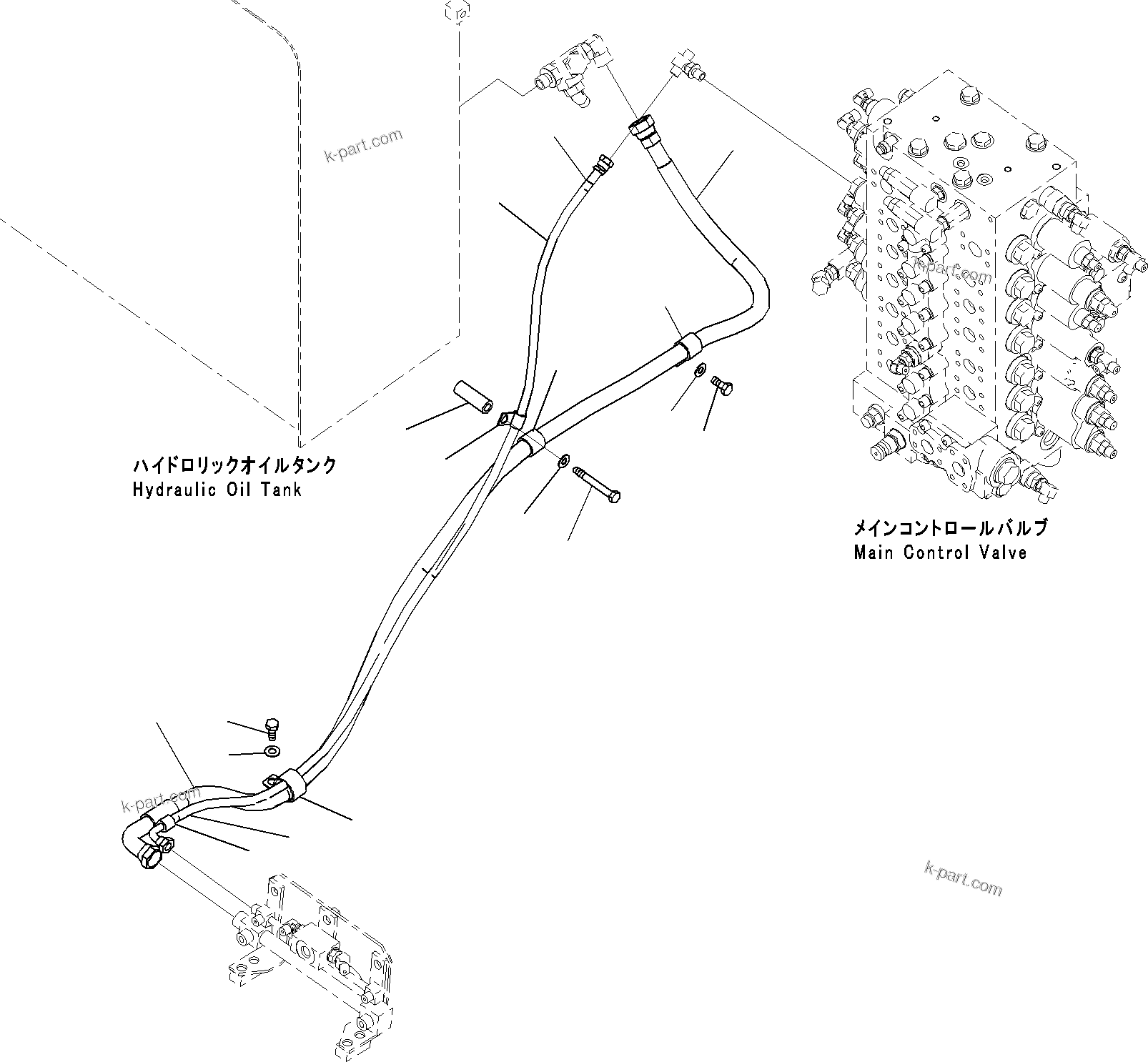 Komatsu parts book diagram for PC290-8K S/N 10001-UP ( Standard Machine ): BOOM HOLDING VALVE CIRCUIT (3/3)(#20001-)