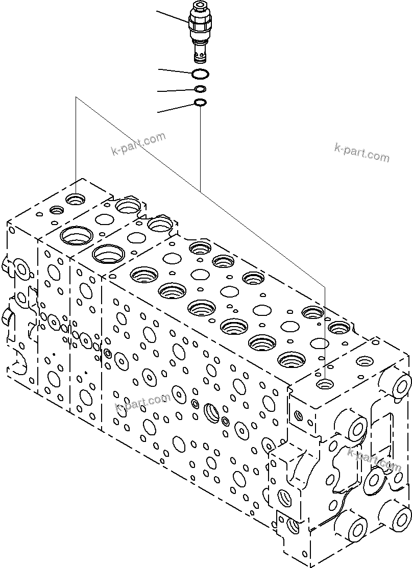 Komatsu parts book diagram for PC290-8K S/N 10001-UP ( Standard Machine ): MAIN CONTROL VALVE, FOR MACHINE WITH 2-ADDITIONAL ACTUATOR CIRCUIT (9/24)(#10001-)