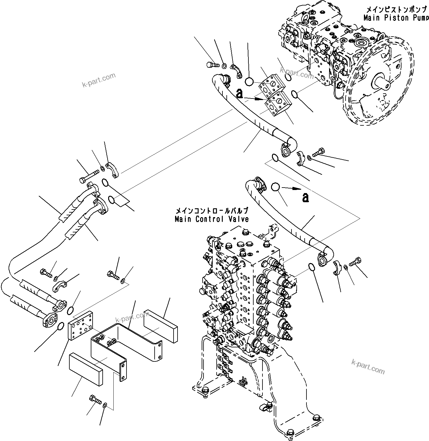 Komatsu parts book diagram for PC290-8K S/N 10001-UP ( Standard Machine ): DELIVERY CIRCUIT(#10001-)