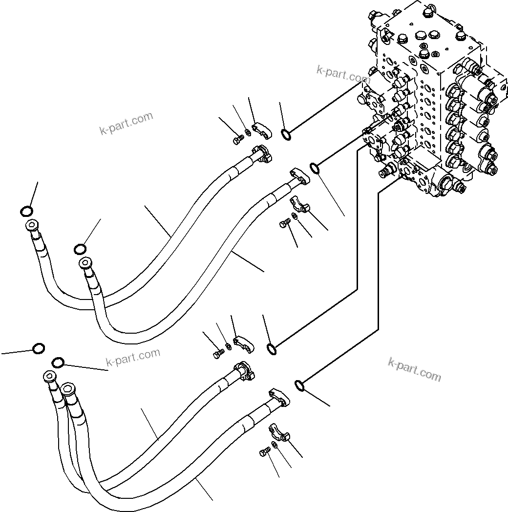 Komatsu parts book diagram for PC290-8K S/N 10001-UP ( Standard Machine ): ARM AND BUCKET CIRCUIT(#10001-)