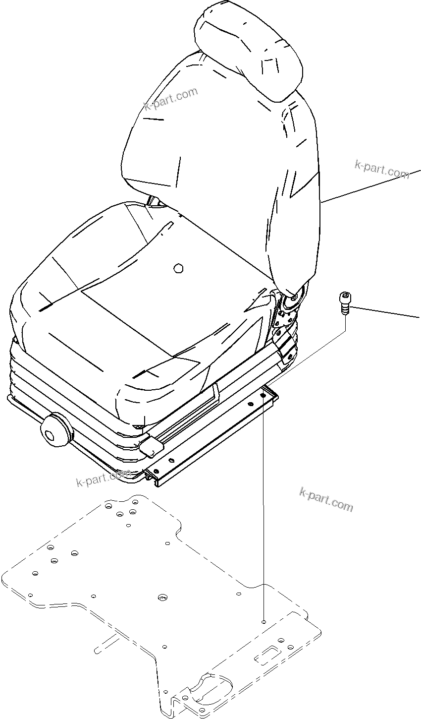 Komatsu parts book diagram for PC290-8K S/N 10001-UP ( Standard Machine ): OPERATOR'S SEAT, SUSPENSION TYPE(#10001-)