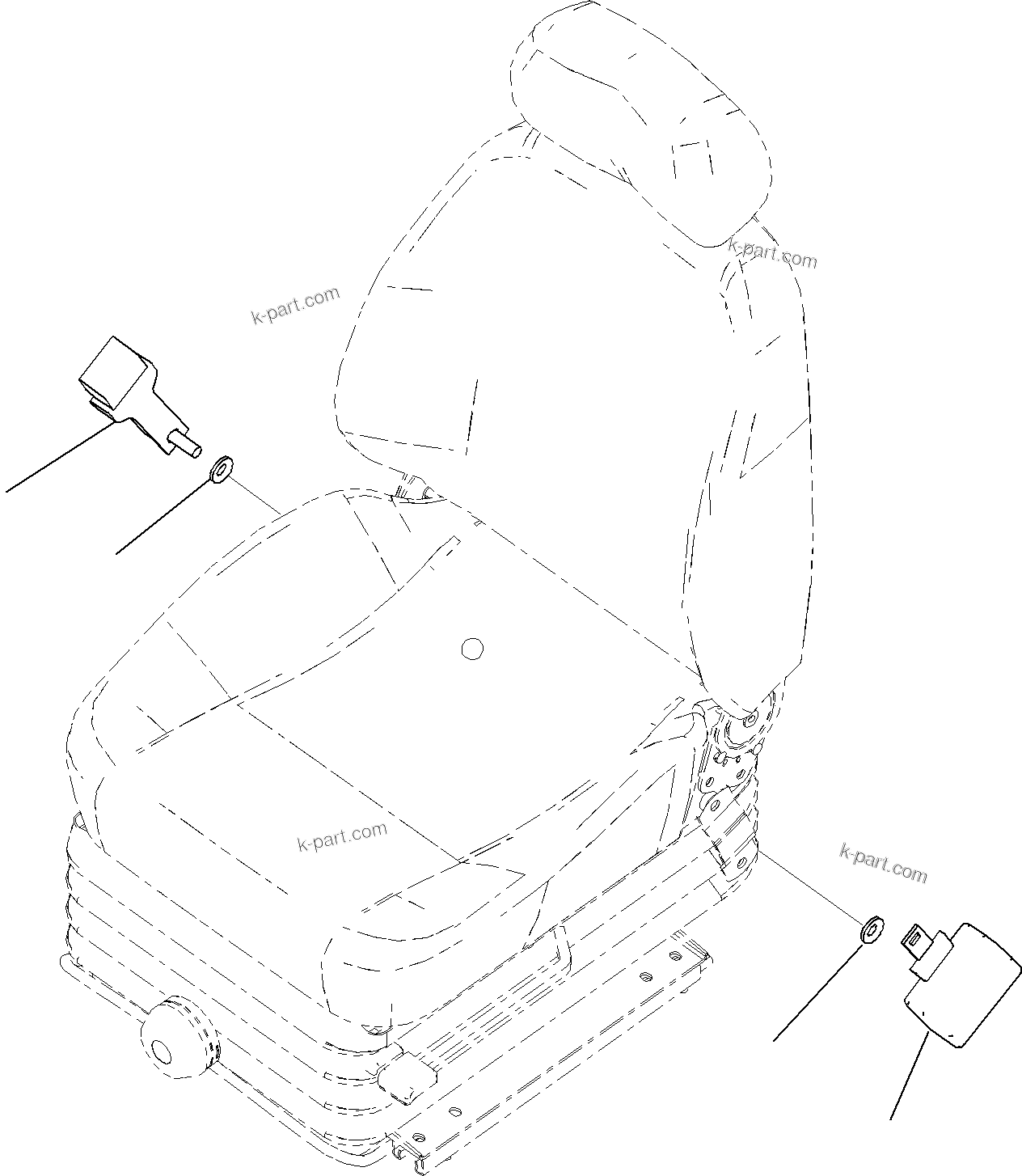 Komatsu parts book diagram for PC290-8K S/N 10001-UP ( Standard Machine ): SEAT BELT(#10001-)