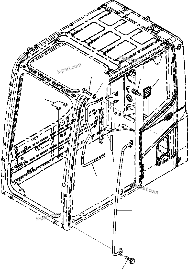 Komatsu parts book diagram for PC290-8K S/N 10001-UP ( Standard Machine ): CAB (11/52)(#10001-)