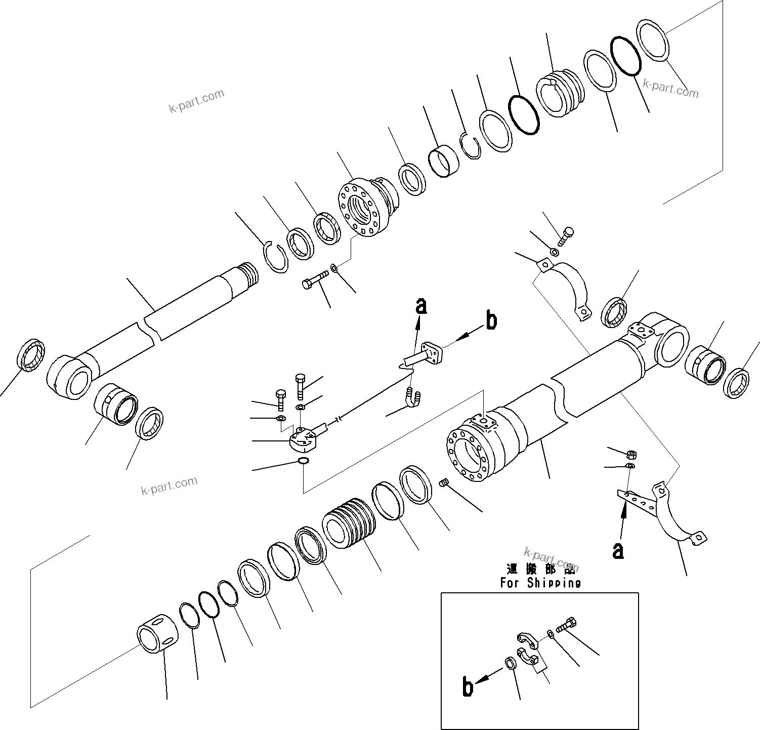Komatsu parts book diagram for PC290-8K S/N 10001-UP ( Standard Machine ): BOOM CYLINDER (1/6)(#20001-)