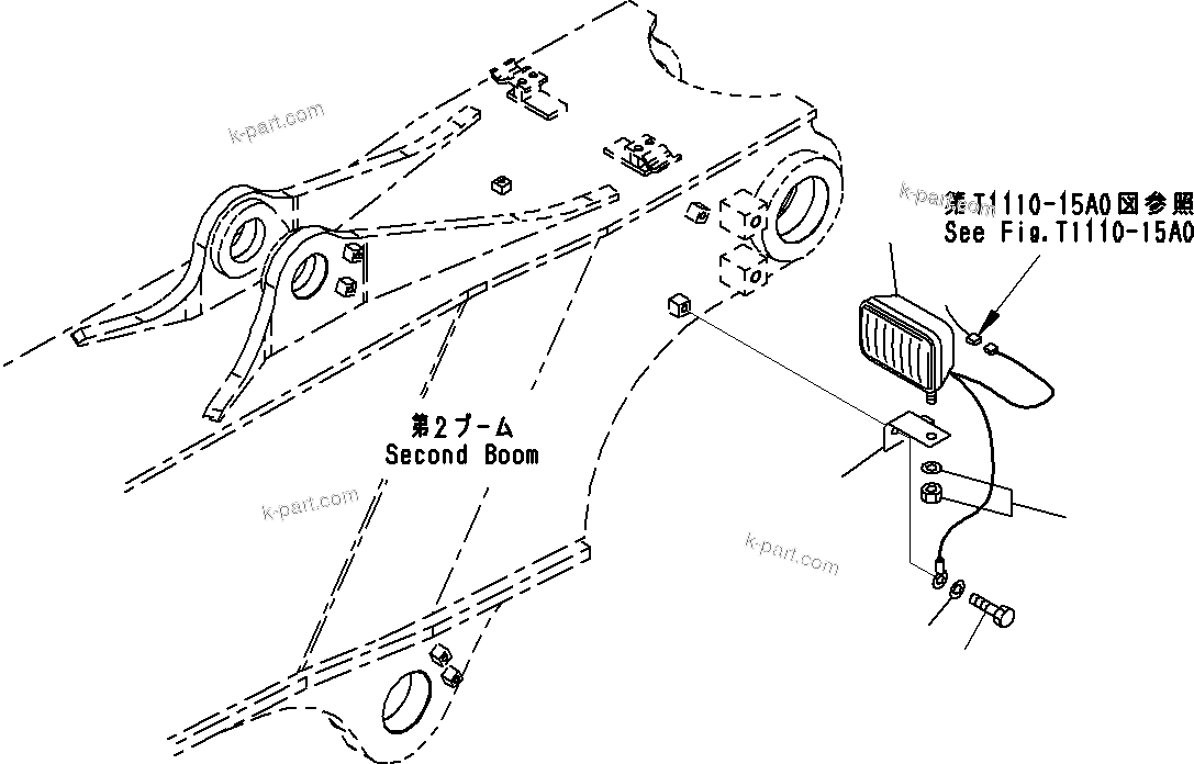 Komatsu parts book diagram for PC290-8K S/N 10001-UP ( Standard Machine ): BOOM (10/11)(#10001-)