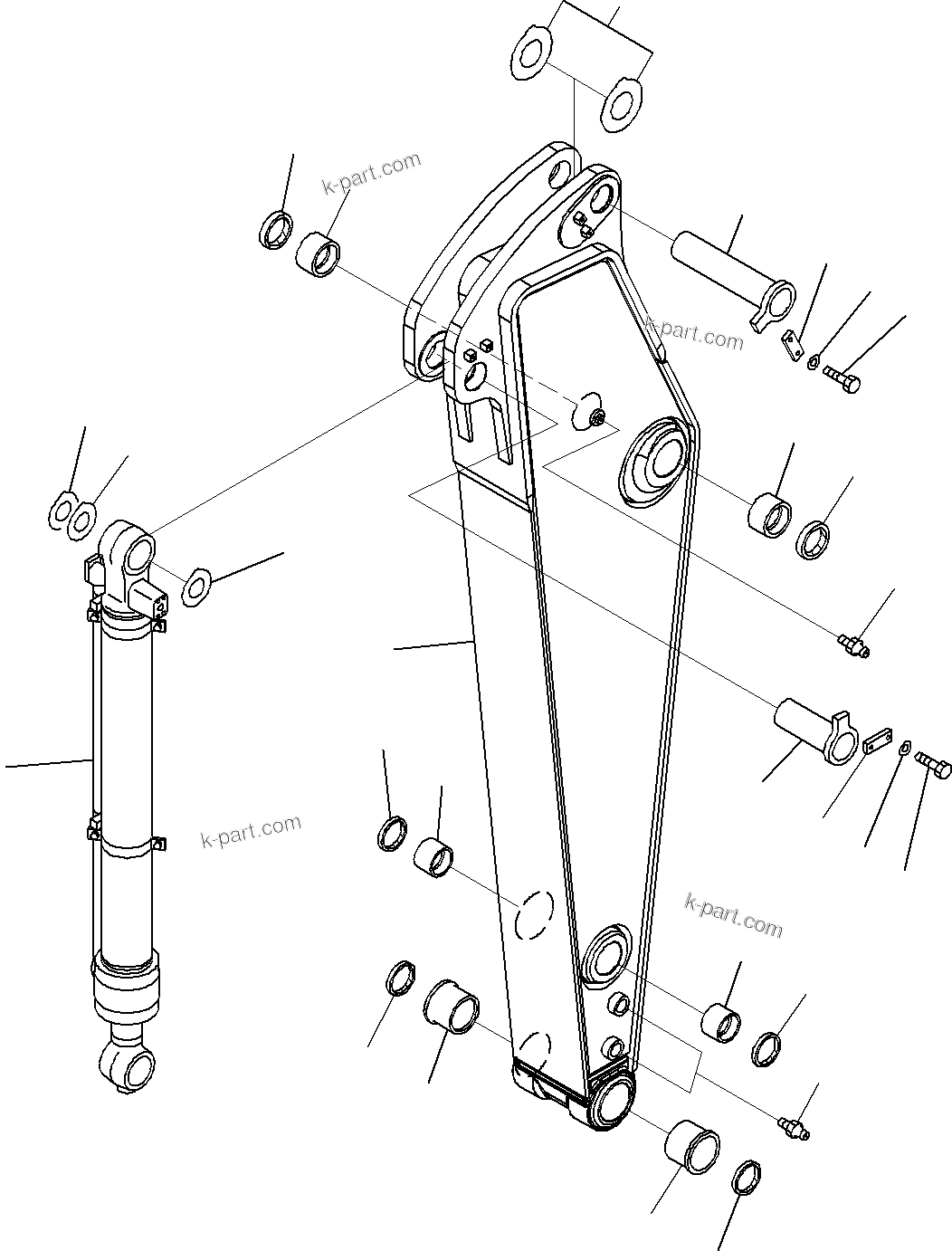 Komatsu parts book diagram for PC290-8K S/N 10001-UP ( Standard Machine ): ARM (1/3)(#10001-)