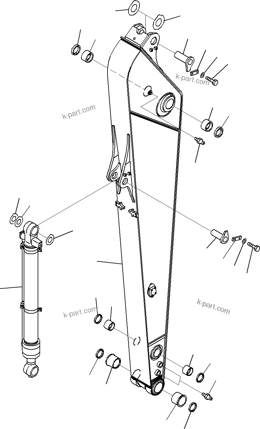 Komatsu parts book diagram for PC290-8K S/N 10001-UP ( Standard Machine ): ARM (1/3)(#10001-)