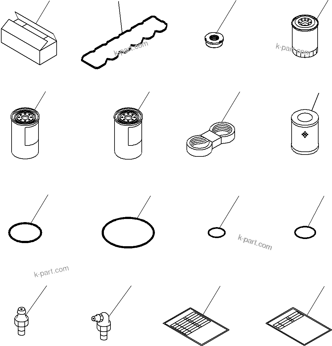 Komatsu parts book diagram for PC290-8K S/N 10001-UP ( Standard Machine ): SPARE PARTS FOR 1ST SERVICE(#10001-)