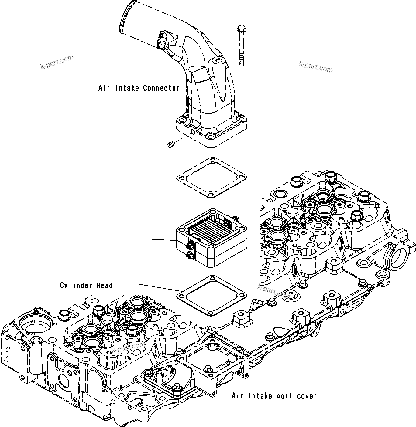 Komatsu parts book diagram for SAA6D107E-1E S/N 21711506-UP (For PC290LC/NLC-8): AIR INTAKE HEATER