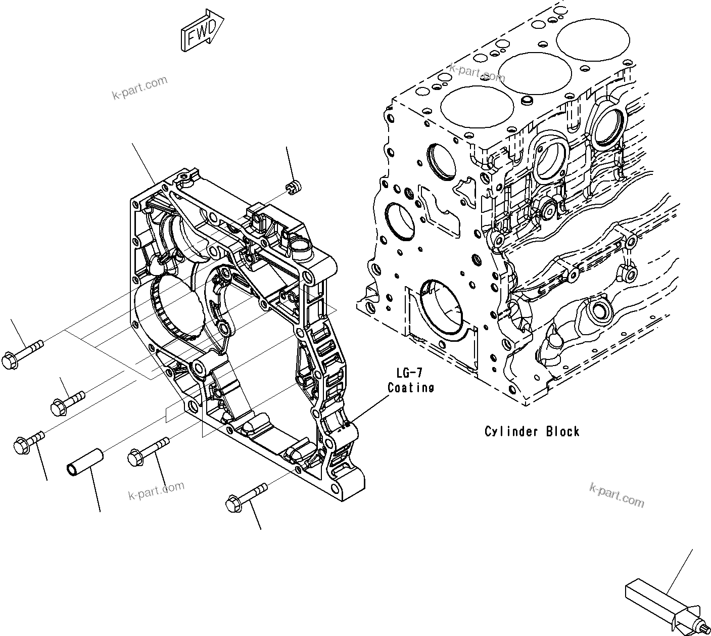 Komatsu parts book diagram for SAA6D107E-1E S/N 21711506-UP (For PC290LC/NLC-8): POWER TAKEOFF