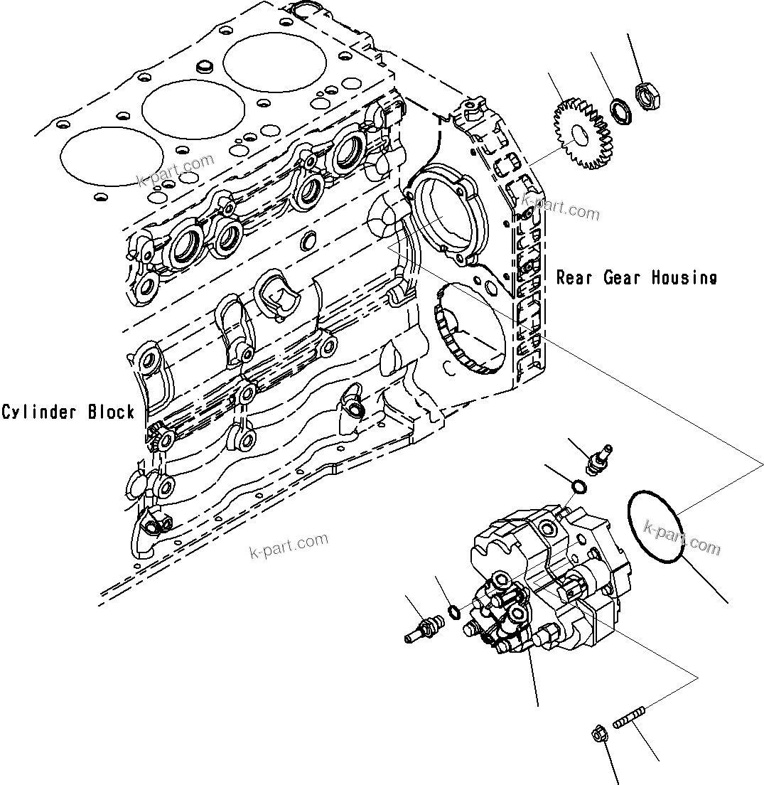 Komatsu parts book diagram for SAA6D107E-1E S/N 21711506-UP (For PC290LC/NLC-8): FUEL INJECTION PUMP