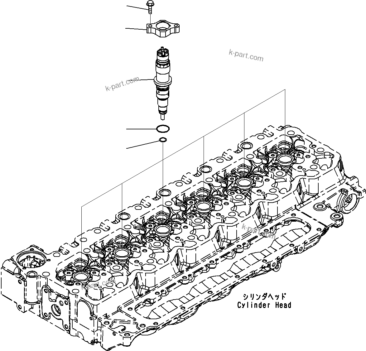 Komatsu parts book diagram for SAA6D107E-1E S/N 21711506-UP (For PC290LC/NLC-8): FUEL INJECTOR