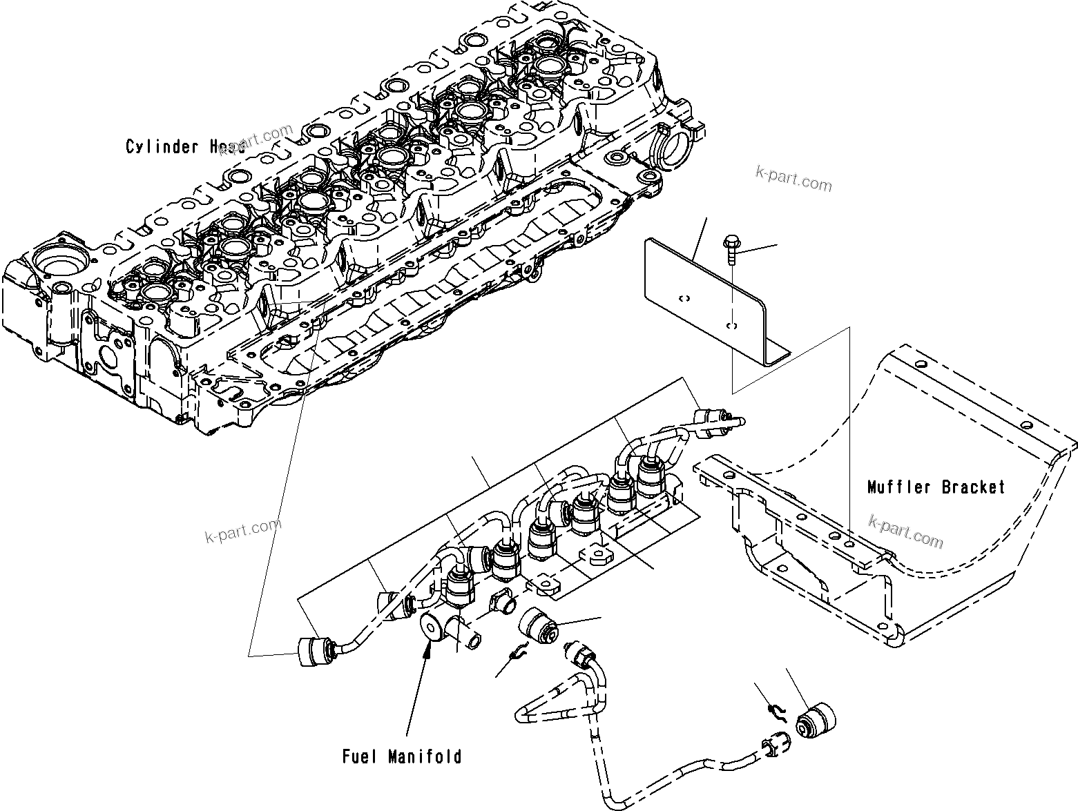 Komatsu parts book diagram for SAA6D107E-1E S/N 21711506-UP (For PC290LC/NLC-8): FUEL PIPING