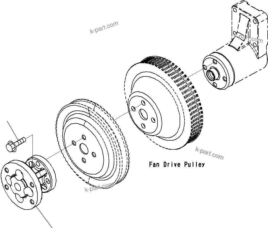 Komatsu parts book diagram for SAA6D107E-1E S/N 21711506-UP (For PC290LC/NLC-8): COOLING FAN SPACER