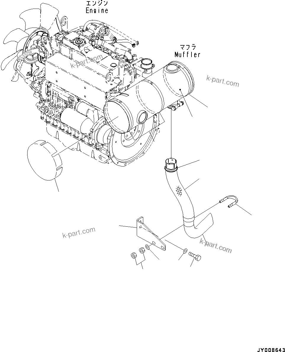 Komatsu parts book diagram for PC55MR-3 S/N 15001-UP: ”R‹C ПМЧ, (“ъ–{ —P)(#15001-15426)