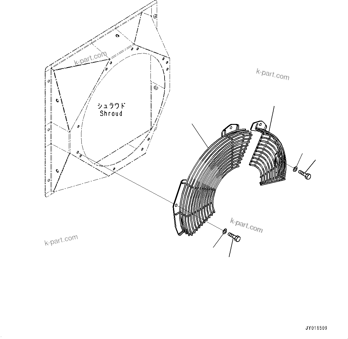 Komatsu parts book diagram for PC55MR-3 S/N 15001-UP: ё ?ШЭёЮ‘•’U, М ?Э ИЇД (ґ ?єЭ •T)(#16501-)