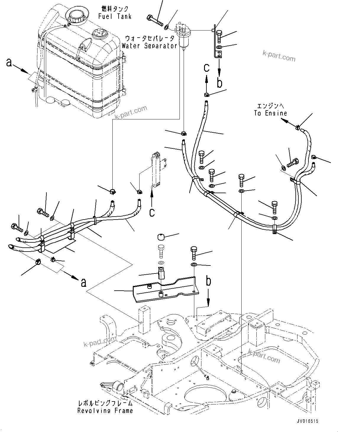 Komatsu parts book diagram for PC55MR-3 S/N 15001-UP: ”R—їАЭё, ”ZЉЗ(#16001-)