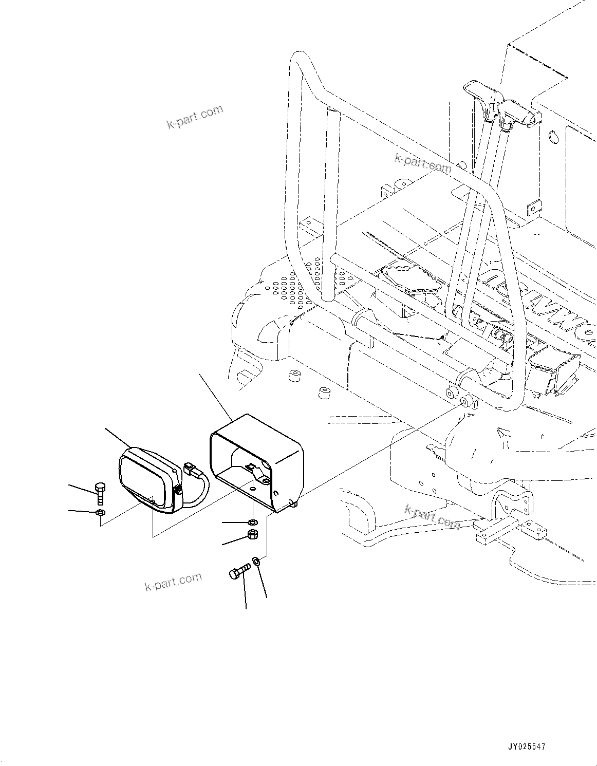 Komatsu parts book diagram for PC55MR-3 S/N 15001-UP: ‘OЏЖ“”, (ROPS  ? ?ЙЛЯ •T)(#18501-)