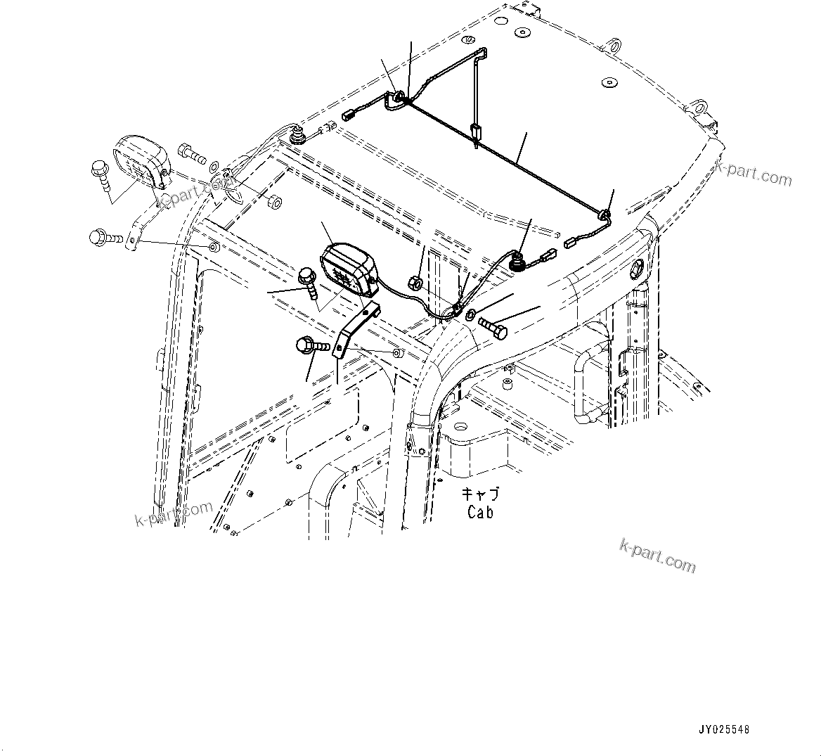 Komatsu parts book diagram for PC55MR-3 S/N 15001-UP: ‘OЏЖ“”, (ROPS  ? ?МЮ •T)(#18501-)