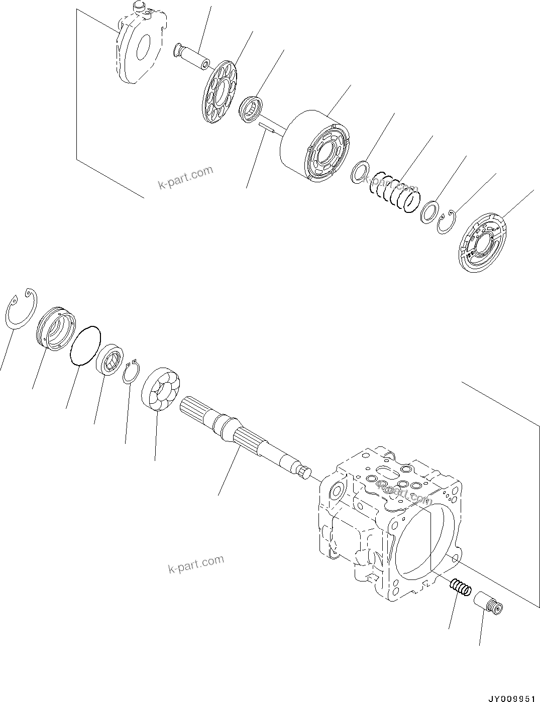 Komatsu parts book diagram for PC55MR-3 S/N 15001-UP: –ы€іОЯЭМЯ, ЛЯЅДЭ ОЯЭМЯ (2/6) (ґ ?єЭ •T)(#15001-15414)