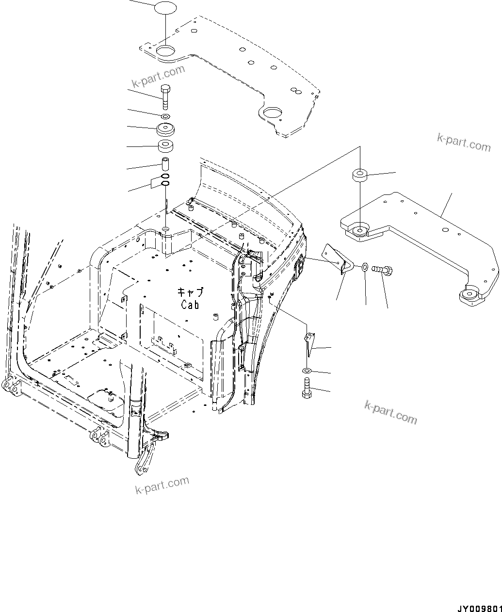 Komatsu parts book diagram for PC55MR-3 S/N 15001-UP: ? ?МЮ,  ? ?МЮ Ћж•T‚Ї(#16001-16500)
