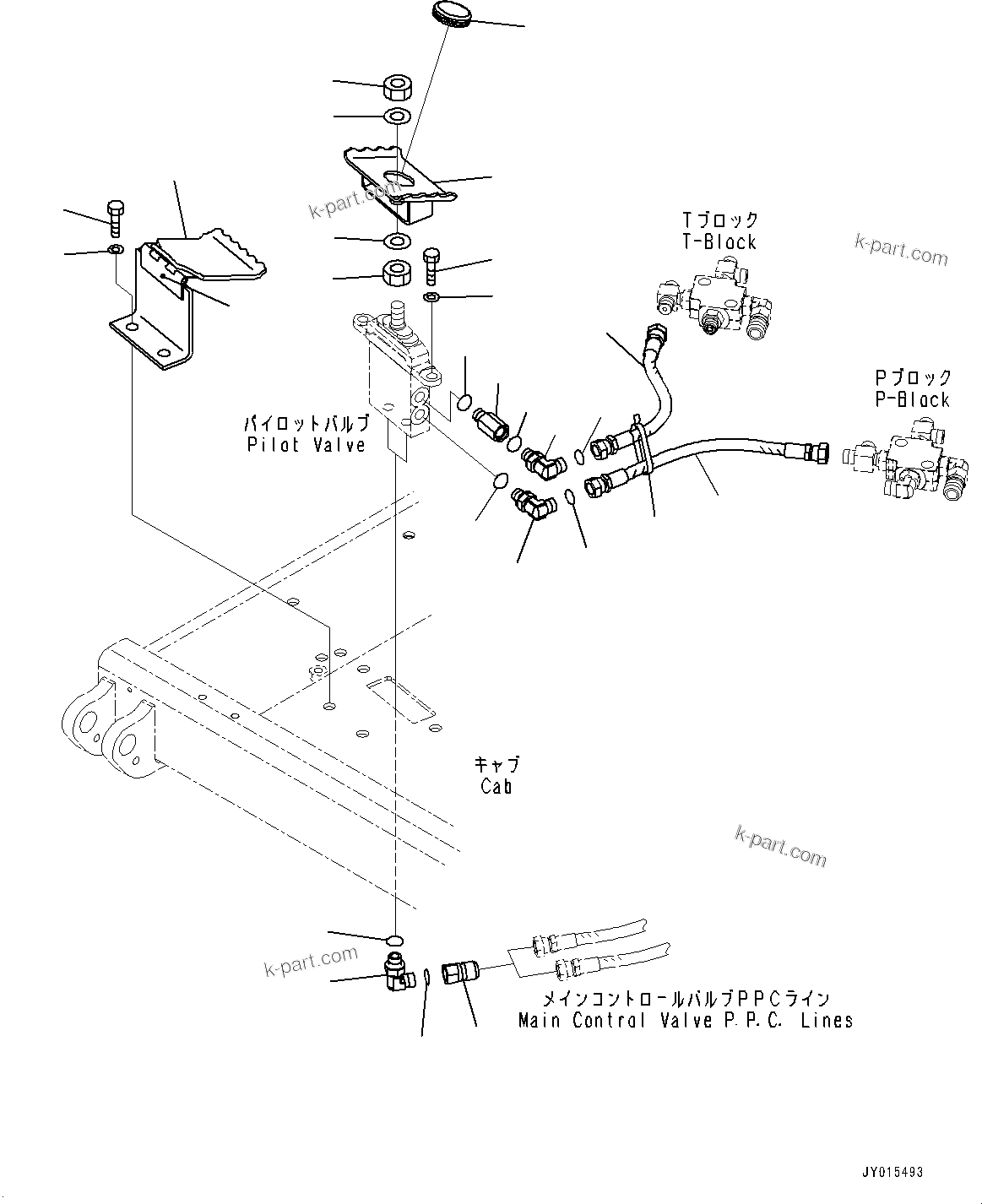 Komatsu parts book diagram for PC55MR-3 S/N 15001-UP: ? ?МЮ, МЮ ?С ЅІЭёЮ єЭДЫ ?Щ(#16001-16500)