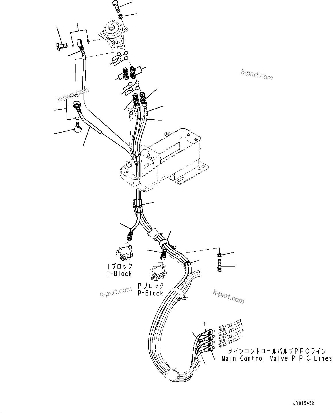 Komatsu parts book diagram for PC55MR-3 S/N 15001-UP: ? ?МЮ, PPC ”ZЉЗ, ‰E(#16001-16500)