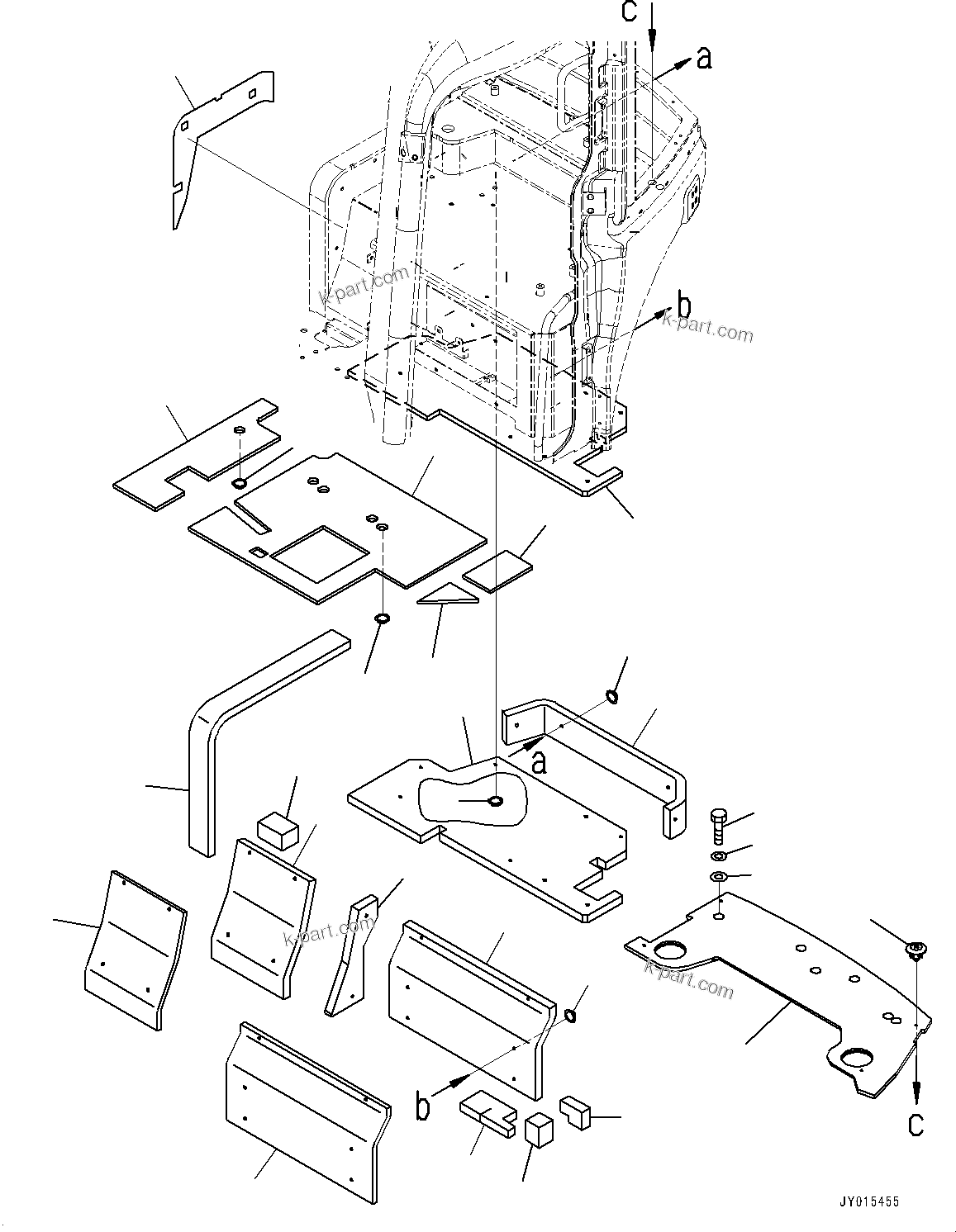 Komatsu parts book diagram for PC55MR-3 S/N 15001-UP: ? ?МЮ, МЫ ?, ‰є•” ј ?Д(#16001-16500)