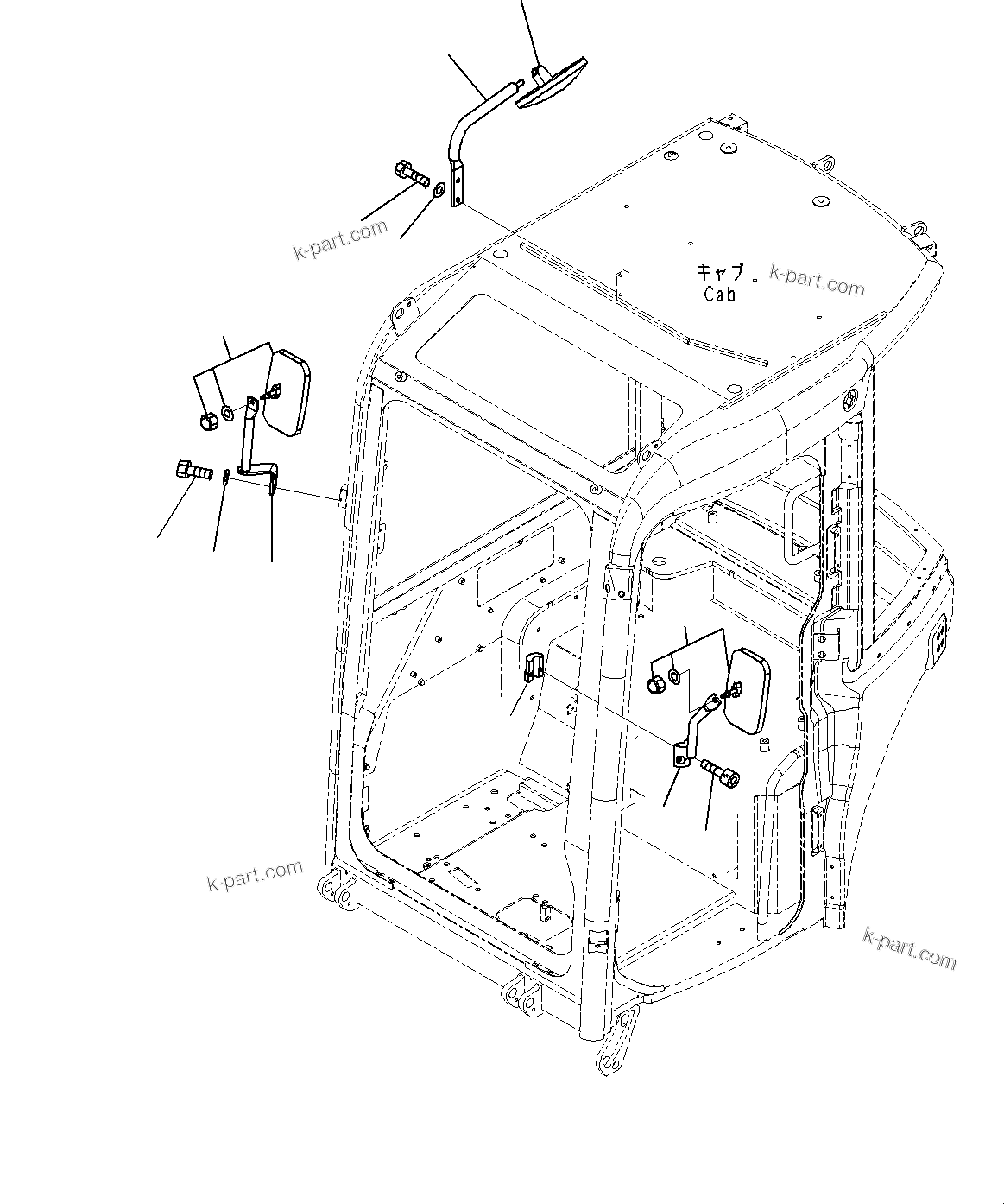 Komatsu parts book diagram for PC55MR-3 S/N 15001-UP: ? ?МЮ, ШФ ?ЛЮ ? ? РЧ ? (1/2)(#16001-16009)