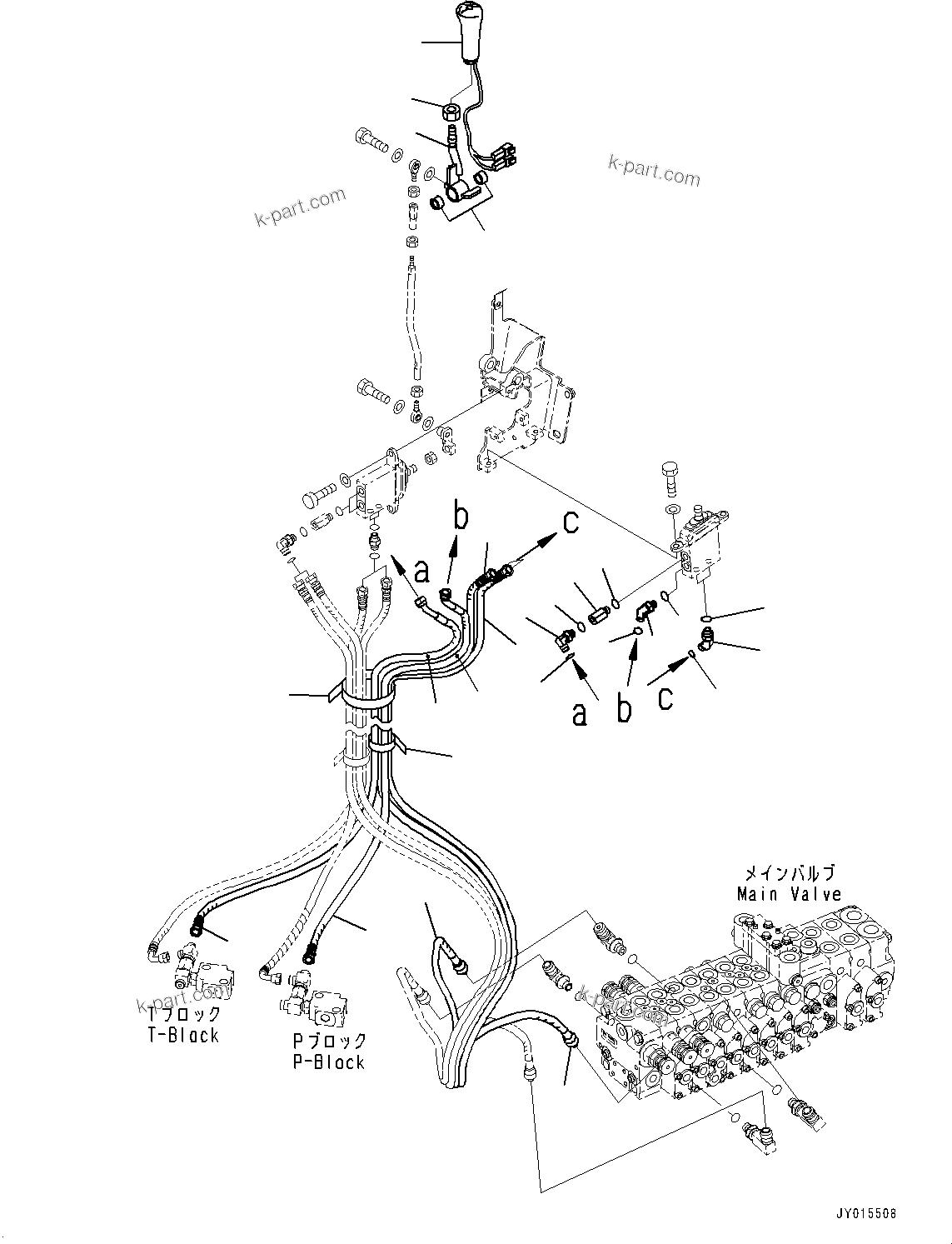Komatsu parts book diagram for PC55MR-3 S/N 15001-UP: ? ?МЮ,  ?ёБ ?ґ ?А ‘ЂЌм”ZЉЗ (1/2)(#16001-16500)