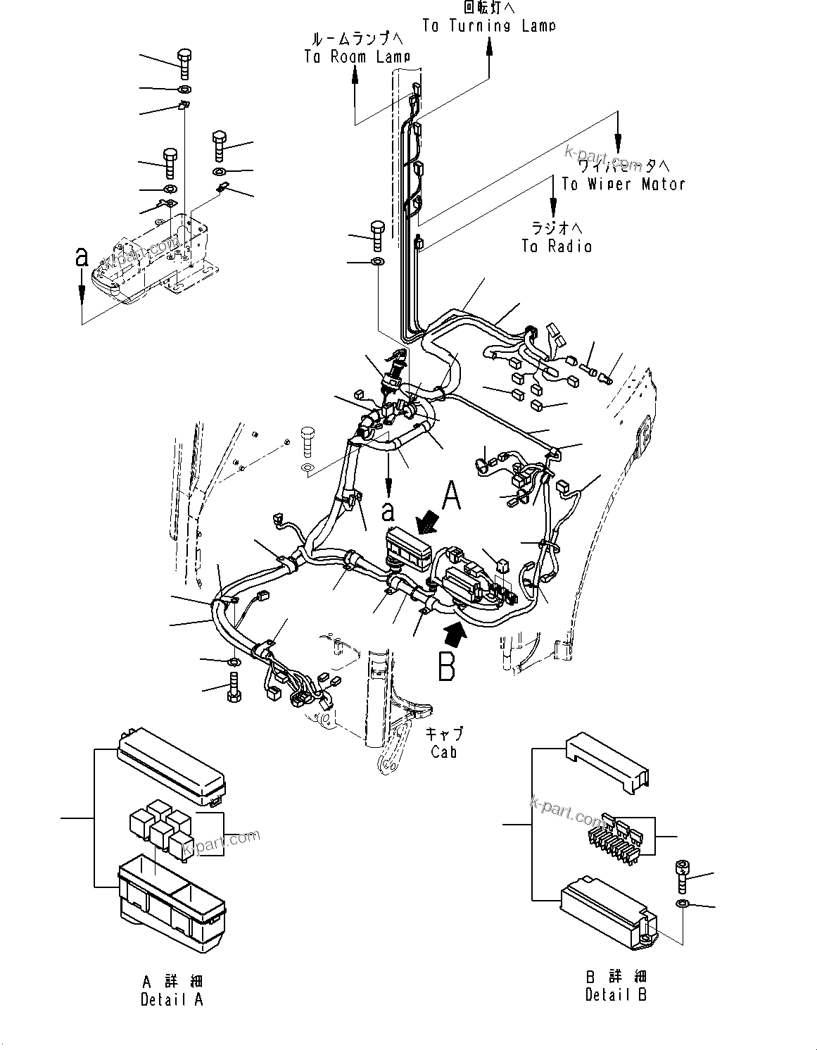 Komatsu parts book diagram for PC55MR-3 S/N 15001-UP: ? ?МЮ,  ? ?МЮ“а•”•I, ЬІФШЭёЮК ?ИЅ ( ? ?Д ГЮѕЧЪ ?А •T)(#16001-16500)
