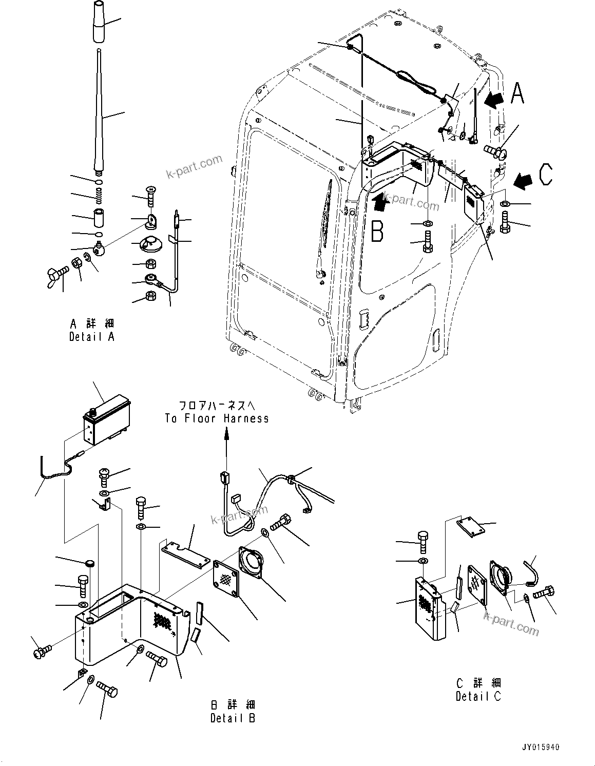 Komatsu parts book diagram for PC55MR-3 S/N 15001-UP: ЧјЮ ?, (AM-FM ЧјЮ ? •T)(#16501-)