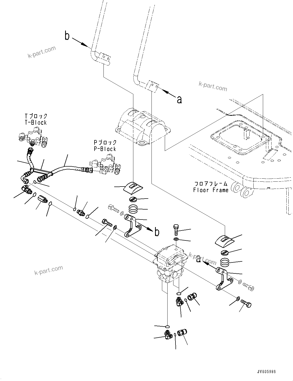 Komatsu parts book diagram for PC55MR-3 S/N 15001-UP: МЫ ? МЪ ?С, МЫ ?, ‘–ЌSКЮЩМЮ—P PPC ”ZЉЗ(#16001-16500)